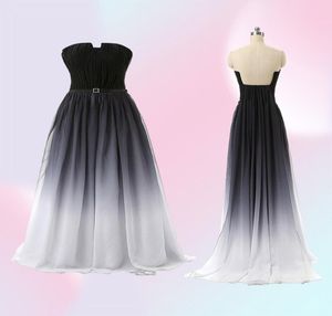 2018 Nya Gradient Prom -klänningar med lång chiffong plus storlek Tärna ombre kväll formell fest GOWN1740523