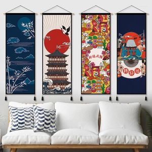 Tapestries Japanese Style Fabric Hanging Picture Sushi Restaurant Tavern Living Tea Room Wall Background Decoration Simple Tapestry