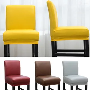 Chair Covers Elastic Cover Low Back PU Cushion High Stool Anti Slip Waterproof Oil Resistant Home Textile