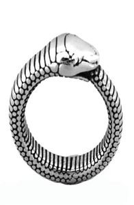Fanssteel rostfritt stål herr smycken punk ring vintage orm ring djur cyklistring gåva till bröder FSR20W18337U8920180