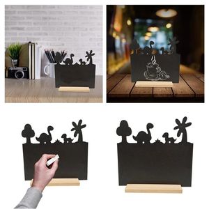 Decorative Figurines 1pc Mini Small Wooden Chalk Blackboard Wedding Kitchen Restaurant Signs Chalkboard Writing Notice Message Paint Wood