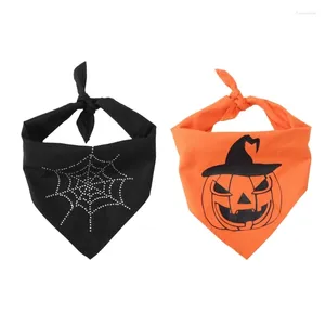 Dog Abbigliamento Dogs Dogs Bandanas Halloween Pet Scarf Pography Collar Tema delle vacanze regolabile