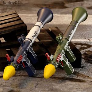 Gun Toys Outdoor Sports Childrens RPG Hand Grenade Rocket Launcher Iron Fist Soft Bullet Toy Accessories Military Model CS Game Gift QG460 yq240413