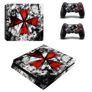 Stickers Biohazard Umbrella PS4 Slim Stickers Play station 4 Skin Sticker Decal For PlayStation 4 PS4 Slim Console & Controller Skin