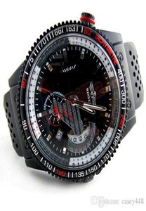 Mode Men Brand Winner Skeleton Watch Black Silicone Calender Second Disc Mechanical Watch Relojes de HOMBRE252L4031741