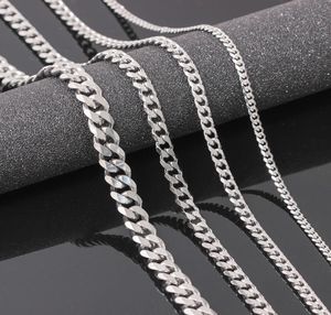 VRIUA Width 4569MM 1826 inch Customize Length Mens High Quality Stainls Steel Necklace Curb Cuban Link Chain Jewerly1219636