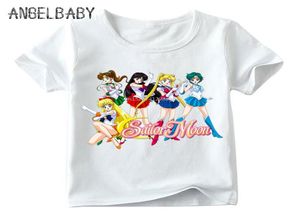 Sommer 2020 Anime Sailor Moon Print Funny Kids T Shirt Girl Camiseta 2 bis 10 Jahre Kleinkind weiße Mädchen Tops Kinder Kleidung C003 Y2009047982