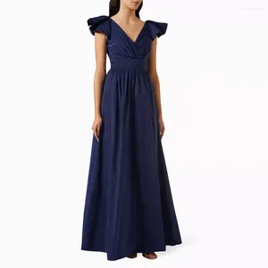 Abiti per feste Settintage Nave Blue TaffetA Prom-Sleeveless A-Line Arabic Arabica Abiti Occasione Formale Abito 2024