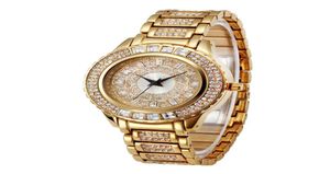 Роскошные женщины Автоматические iced out watch mens brand watch rome Президент. Начальные часы Red Business Big Color Diamond Watches Men8719493