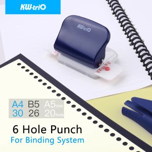 Punch KWTRIO Paper Puncher Reound Hole Notebook Standard Punch Machine 6 Hole Planner Puncher 20 26 30 Furros DIY Scrapbooking Supplies