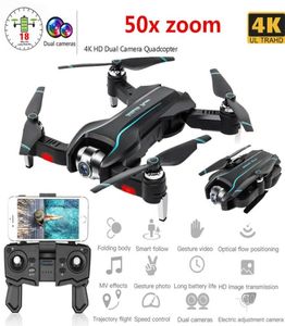 WiFi Drone 4K HD con fotocamera ad angolo largo regolabile FPV Video aereo in tempo reale Gestocretino pieghevole PO RC DRON TOYS T194931063