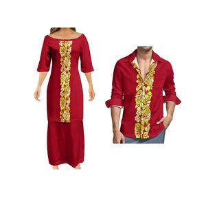 여자 티셔츠 고품질 애호가 여성 클럽 바디콘 드레스 사모아 페타시 폴리네시아 전통 부족 디자인 드레스 일치 커플 dhrmy
