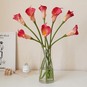 Dekoratif çiçekler yapay yeşil bitkiler sarı gün batımı pembe calla zambak yanlış çiçek nane hazine havlu bonsai