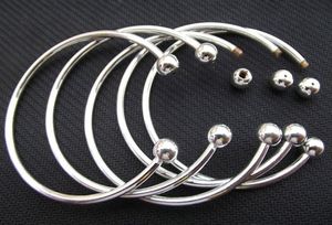 925 Sterling Silver Riempe Open Women Bangle a cuffia 65 mm 70 mm Fit perline europee Braccialette5958316