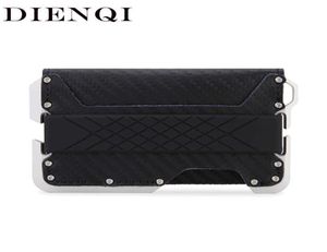 DIENQI Rfid Card Holder Men Wallets Genuine Leather Carbon Fiber Wallet Money Bag Male Slim Thin Purse Magsafe Metal Smart Walet1121664