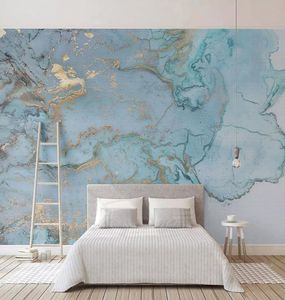 Dostosowana tapeta do ścian Niestandardowe potale tapety 3D stereo niebieskie marmurowe murale papierowe Papel de Pareede4145973