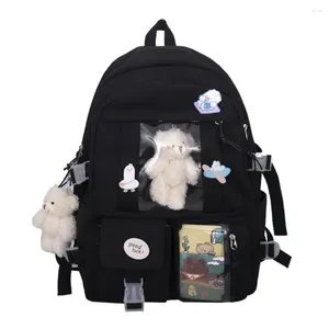 Zaino simpatico donna di grande capacità di grande capacità di nylon femmina scolastico college mackpacks kawaii borse da viaggio per ragazze kawaii