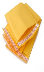 100 шт. Желтые пузырьковые рассылки сумки золотой крафт -бумага для оболочки.