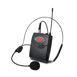 Microfones Microfone sem fio Conjunto com chapéu + Lavalier LapEl Mics Transmissor Receptor UHF Frequência para ensino de fala