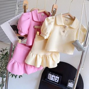 Kleidungssets Sommermädchen Kurzarm Shirt Shorts 2pcs Kinder Kleidung Anzüge Kinder koreanische Kleinkind Girl 2-7yrs