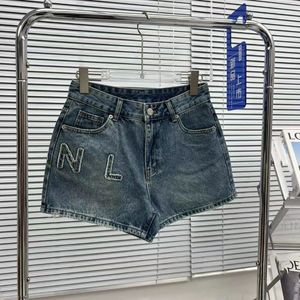 Women Jeans Designer Shorts Womens Fashion Summer Letter Spliced Printed Denim Shorts Casual Jeans