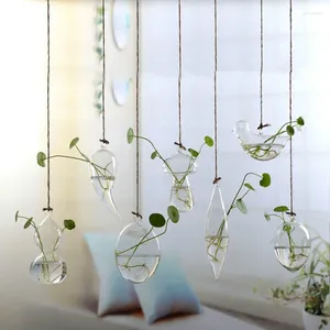 Vases 2024 Creative Transparent Wall-Mounted Vase Small Pepper Bird Gourd Shape Plants Terrarium Container Home Wedding Decor