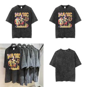 Mens T-Shirts Oversized T-shirt Male Graphic T Shirts Cotton Vintage Washed Top Tee Harajuku Streetwear Hip Hop Basketball Print Tshirt Sum xl