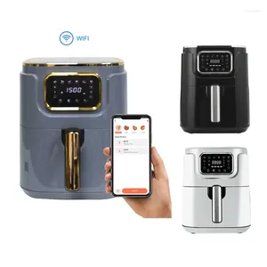 Estatuetas decorativas da marca de utensílios de cozinha, design de aplicativos de wifi de ponta saudável menos gordura 5l Oil Power Power Digital LCD Screen Air Fryer