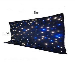 3x6m Bluewhite Color LED Star Curtain Party Dekoracja Dekoracja Tłok Tacdrop ​​z DMX512 Kontroler oświetleniowy na Wedding Event2343475