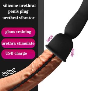 MultiFrequency Vibration Penis Plug Silicone Chastity Urethral Sound Electro Dilators Urethra Vibrator Sex Toys For Men 2108101561601