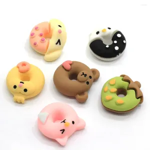 Decorative Flowers 50/100pcs Diy Supplies Accessories Cartoon Donut Charms Flat Back Bow Animal Strawberry Hair Center Anime Crafts