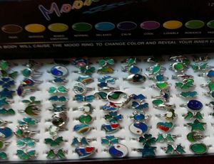 mood temperature sensing mood ring alloy cartoon open mouth mood ring mix style 100pcslot3334728