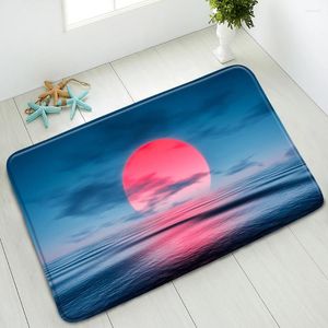 Bath Mats Non-Slip Mat Ocean Wave Sunset Scenery Indoor Floor Bedroom Kitchen Living Room Doormat Home Carpet Washable Foot Pads