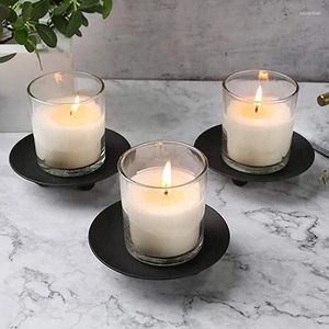 Candle Holders 1 Piece Iron Black Gold Candlestick Pillar Metal Plate Wedding Party Art Gift Home Table Decoration