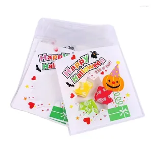 Opakowanie na prezent 100pcs 10x10 cm Plastikowe Halloween motyw przezroczyste torby na jedzenie do palen śniegu, przekąsek pakiet samozwańczy