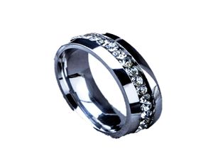 10 datorer Hela smycken partier topp tjeckiska strass rostfritt stål ringar 55113295379