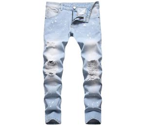 2022 MEN039S Zgrane chude dżinsy Fashoin Casual Slim Denim Pants Rozmiar 2842 Midwaist Wiele dołków Spodnie 20 Style Pantalo7256845