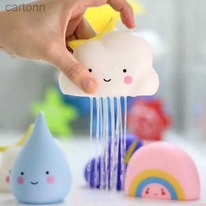 Bath Toys Bath Bath Climation Toy Toy Glue macia nuvens de banheiro Rainbow Rainbow Thunderstorm Chuveiro Flutuante Play Water Educational Toy 240413