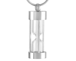 ZZL019 Eternal Memory Rostfritt stål Hourglas Urn Halsband för kvinnor Män Keepsak Cremation Locket Smycken Pendant Hold Ashes4009379