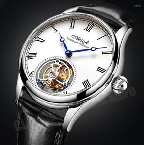 Armbanduhren Aesop 7021 Real Flying Tourbillon Mechanical Watch für Männer Luxus -Skelett -Bewegung Herren Uhren Sapphire wasserdicht