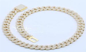 Anpassad hiphop bling zircon kubansk halsband 12mm kubansk länk halsband247l1790194