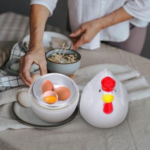 Yemek takımı setleri 2 adet yumurta pişiricisi mikrodalga vapur ev kaynatma kupası elverişli bireysel