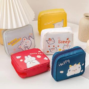 Bolsas de armazenamento Cartoon Mini saco de tampão portátil fofo menina de grande capacidade Acessórios domésticos para bolsa de guardana