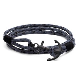 4 size Tom Hope bracelet Eclipse grey thread rope chains stainless steel anchor charms bangle with box and TH72025390
