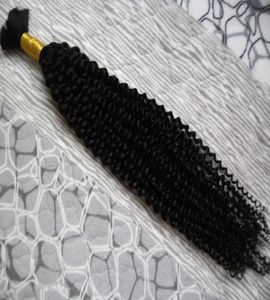 Bulk Afro Kinky Curly flätande hår 100 Nej inslag Human Hår bulk för flätning 100 g Nej inslag Human Hair Bundles8466047