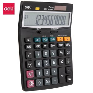 Kalkulatory Deli E1630 Kalkulator 120 Kroki Sprawdź kalkulatory podatkowe 12 Digit baterii Solar Solar Dual Power Office Materiały biznesowe