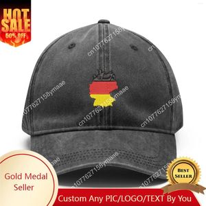 Top Caps Almanya Bayrak Nakış Şapkaları Erkekler Kadın Spor Beyzbol Şapkası Hip Hop Özelleştirilmiş Kişiselleştirilmiş Metin Kovboy Kamyoncu Kapağı