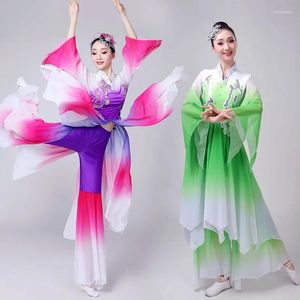 Stage Wear Classical Dance Performance Costumes Female Adult Fan Umbrella Yangge Clothes Ethnic Square