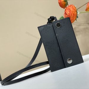 Зеркальное качество стильное кошелек Slim Lanyard Snap Button Holding Holding Conture Coild Canvas подлинная кожа 10 см поставляется с оригинальной коробкой L406