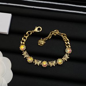 Bracelet designer new gold butterfly jeweled Stone Tiger head bracelet fashion classic gift for women